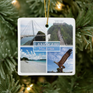 ZY015 Kedah-stranden, LANGKAWI, Malaysia, Fridge M Julgransprydnad Keramik
