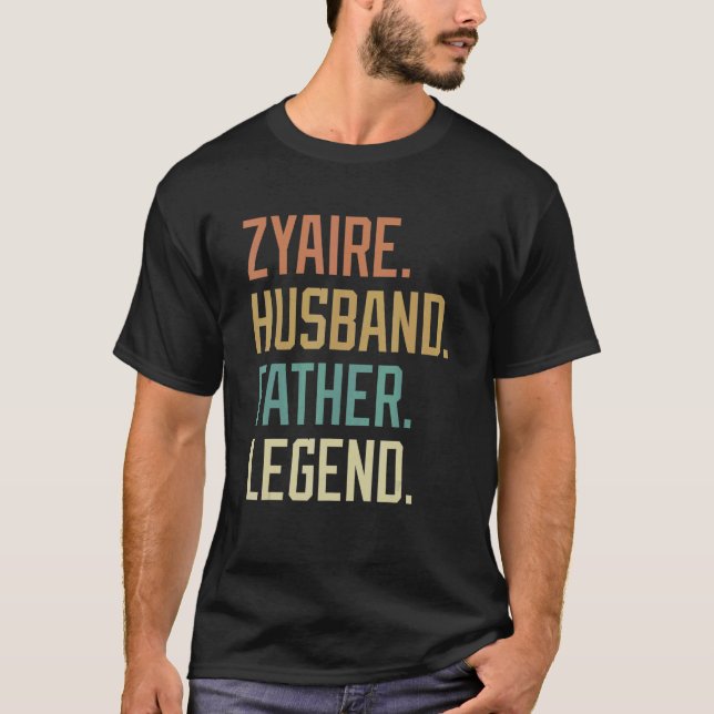 Zyaire Husband Father Legend Father's Day Retro T Shirt (Framsida)