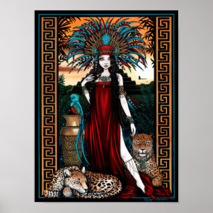 Zyanya för Priestess för Toltec jaguarQuetzal Poster