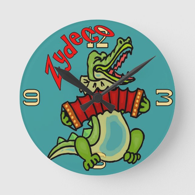 Zydeco Gator Clock Rund Klocka (Framsida)