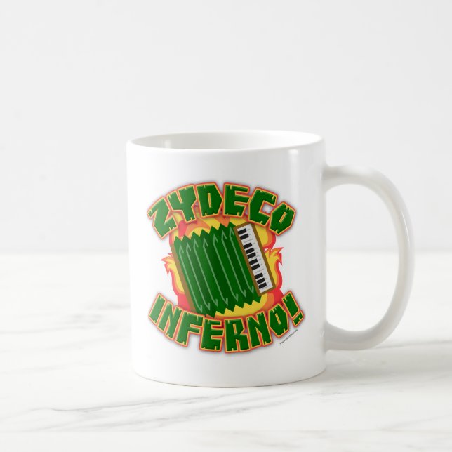 Zydeco Inferno Roligt Music Genre Tecknad Design Kaffemugg (Höger)