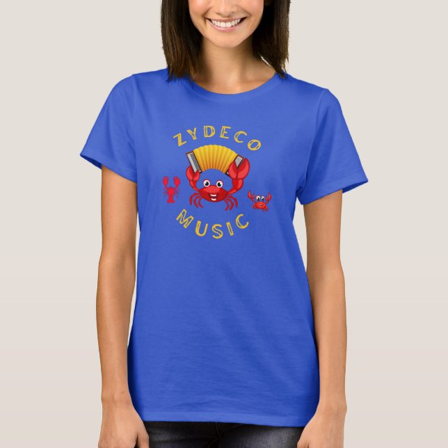 Zydeco Music Accordion Dancing Crabs T Shirt (Framsida)
