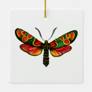 Zygaena carniolica - Crepuscular Burnet Moth Julgransprydnad Keramik
