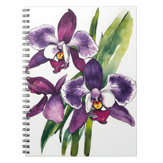 Zygopetalum Orchid - Watercolor flowers Anteckningsbok