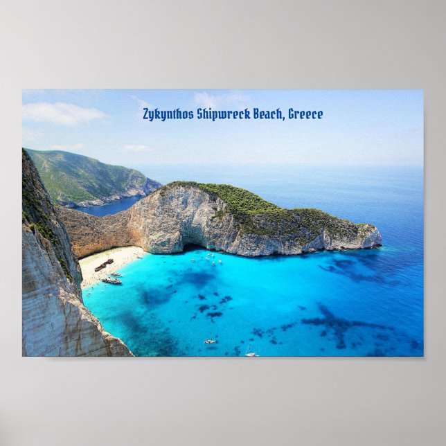 Zykynthos Shipwreck Beach, Grekland Poster (Framsidan)
