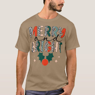ZYNr Leopard God jul Bright jul Vibes för T Shirt