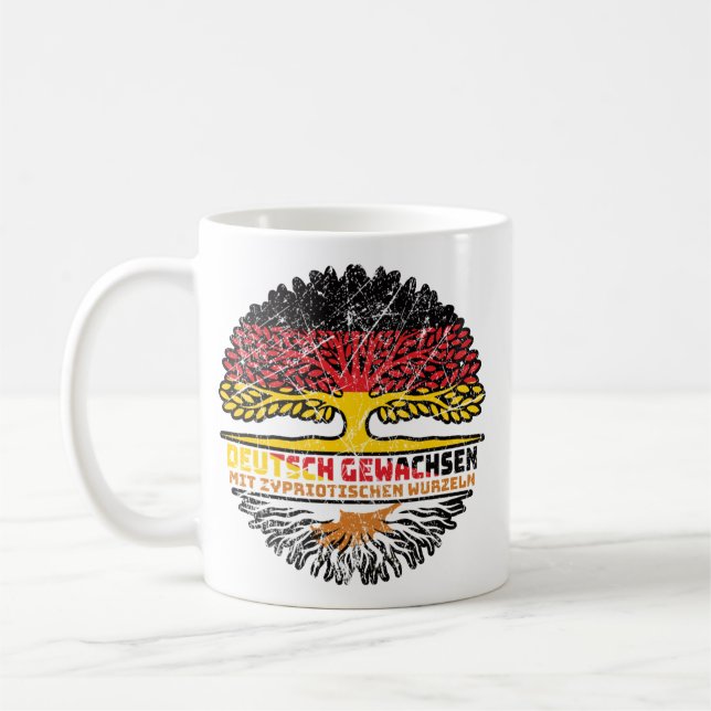 Zypern Zyprisch Deutsch Deutschland Baum Wurzel Kaffemugg (Vänster)