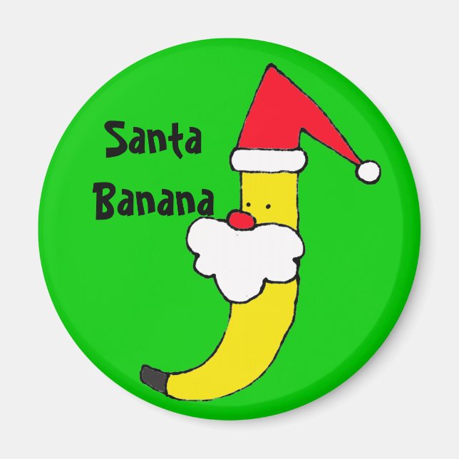 ZZ- Helgdag Santa Banana Magnet (Framsidan)