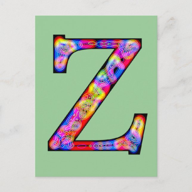 Zz Upplyst monogram Vykort (Framsida)
