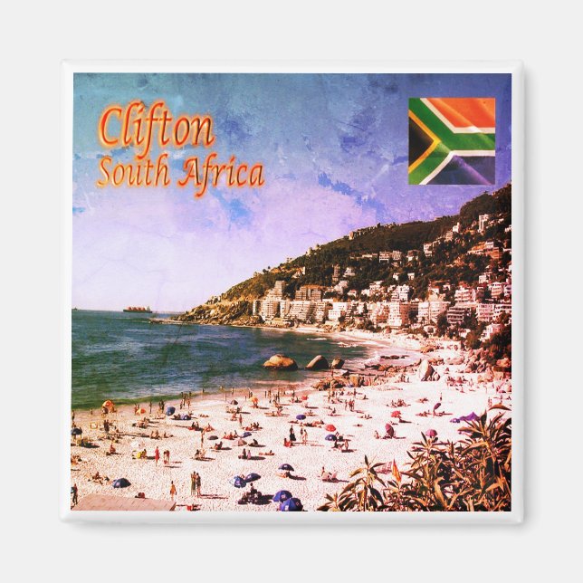 zZA009 CLIFTON, Panorama, South Afrika, Fridge Magnet (Framsidan)