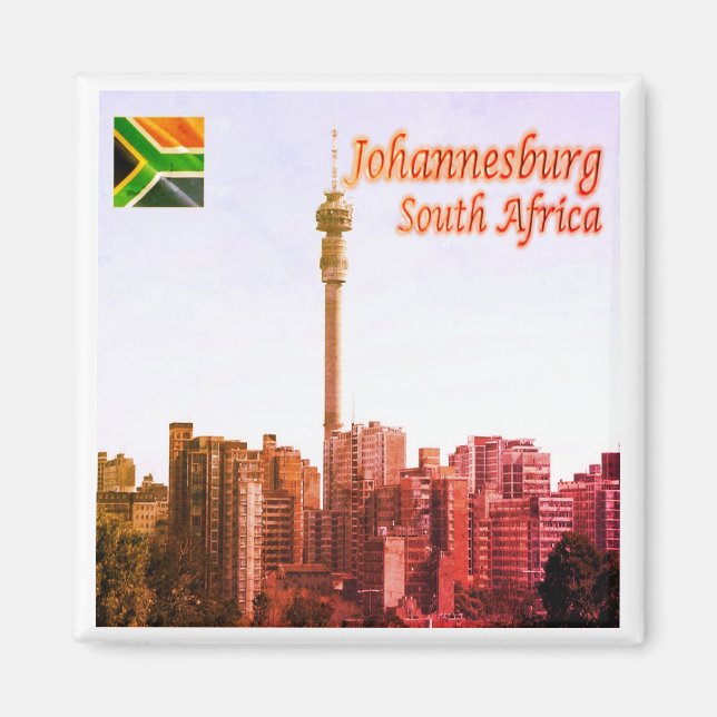 zZA016 JOHANNESBURG, Hillbrow, South Afrika, Fridg Magnet (Framsidan)