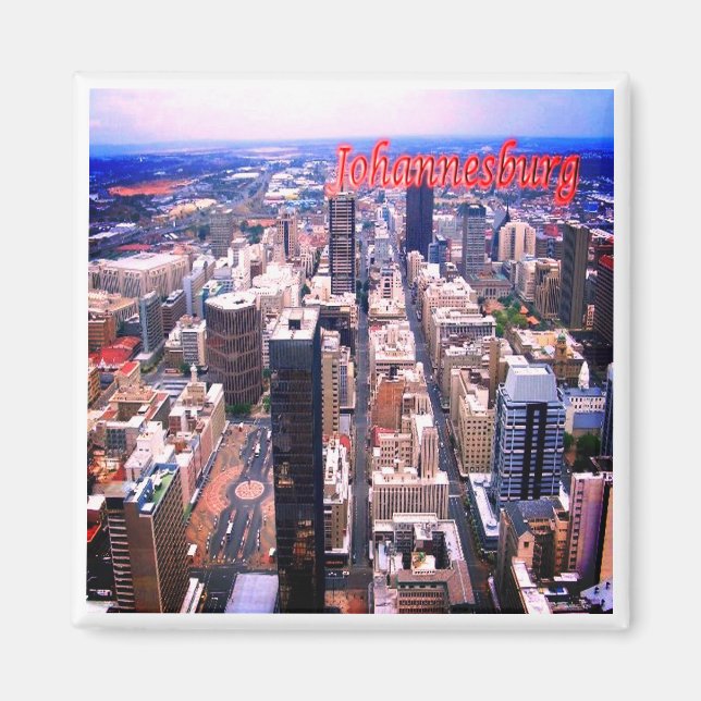 zZA018 JOHANNESBURG, Panorama, Sydlig Afrika, Frid Magnet (Framsidan)
