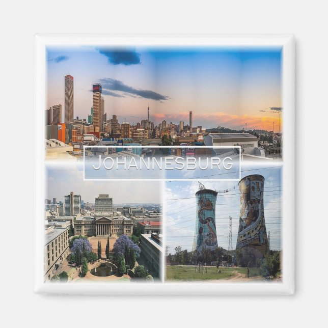 zZA030 JOHANNESBURG, Mosaic, South Afrika, Fridge Magnet (Framsidan)