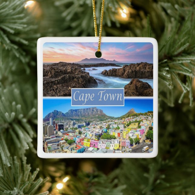 zZA033 CAPE TOWN ,South Afrika Julgransprydnad Keramik (Träd)