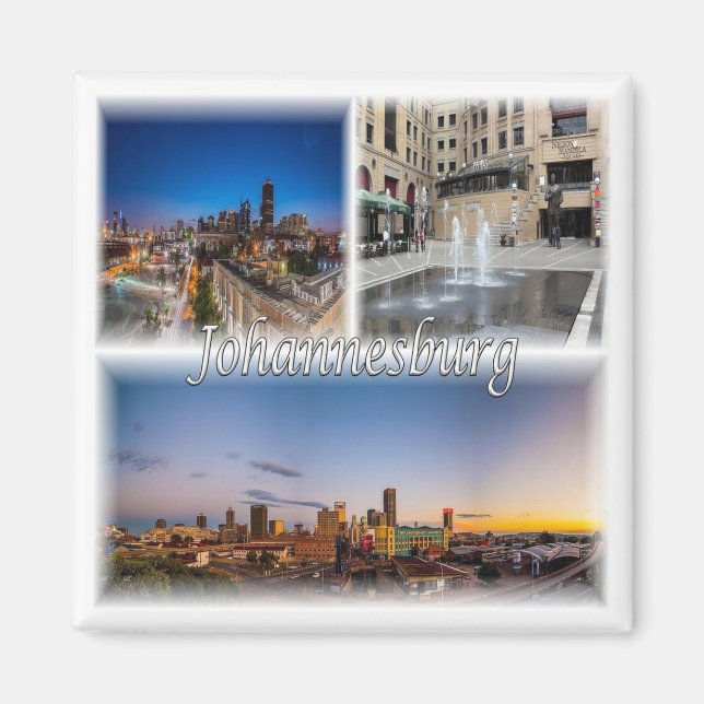 zZA034 JOHANNESBURG, Mosaic, South Afrika, Fidge Magnet (Framsidan)