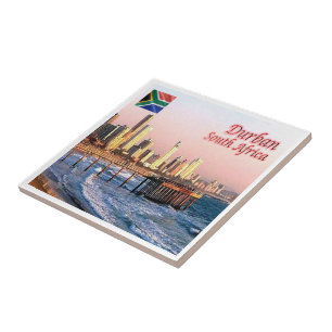 zZA037 DURBAN Skyline Skörd, SOUTH AFRIKA, Kakelplatta