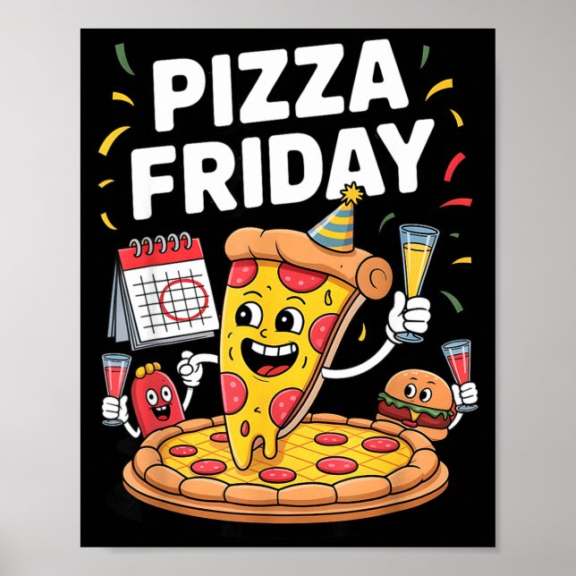 Zza fredag rolig matcitat för Zza-älskare och mat Poster (Framsidan)