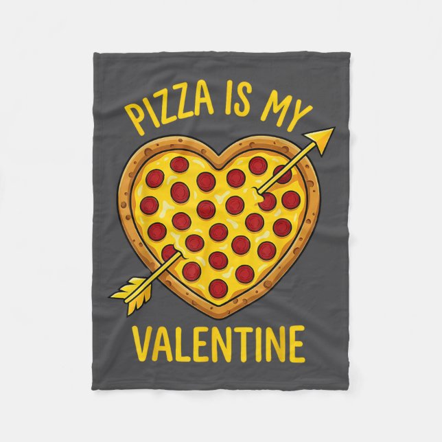Zza Is My Valentine Funny Valentines Day Boys Girl Fleecefilt (Framsidan)