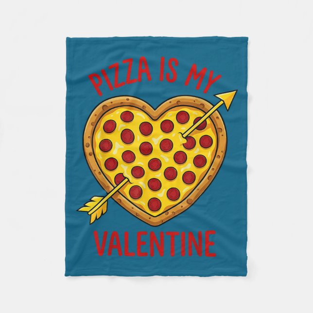 Zza Is My Valentine Funny Valentines Day Boys Girl Fleecefilt (Framsidan)