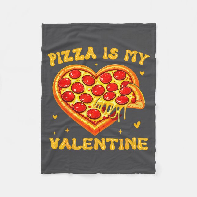 Zza Is My Valentine Funny Valentines Day Heart  Fleecefilt (Framsidan)