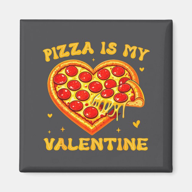 Zza Is My Valentine Funny Valentines Day Heart  Magnet (Framsidan)