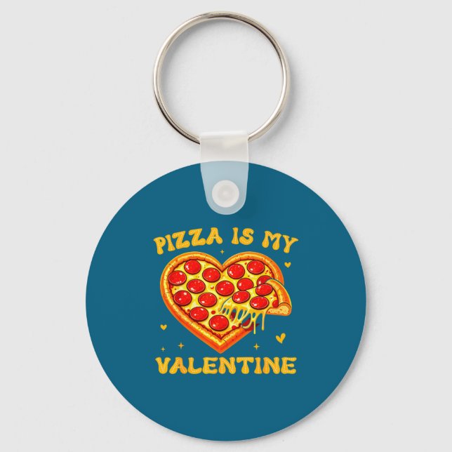 Zza Is My Valentine Funny Valentines Day Heart  Nyckelring (Framsida)