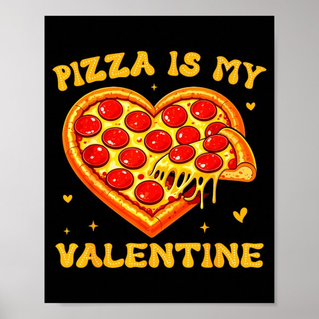 Zza Is My Valentine Funny Valentines Day Heart  Poster (Framsidan)