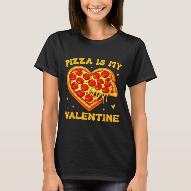 Zza Is My Valentine Funny Valentines Day Heart  T Shirt (Framsida)