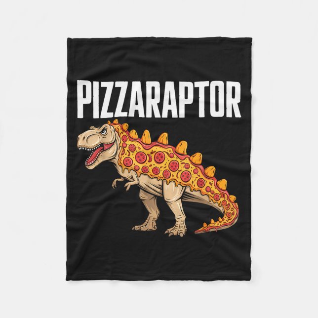 Zza T-rex Dino Fast Food Funny Zza Dinosaur  Fleecefilt (Framsidan)