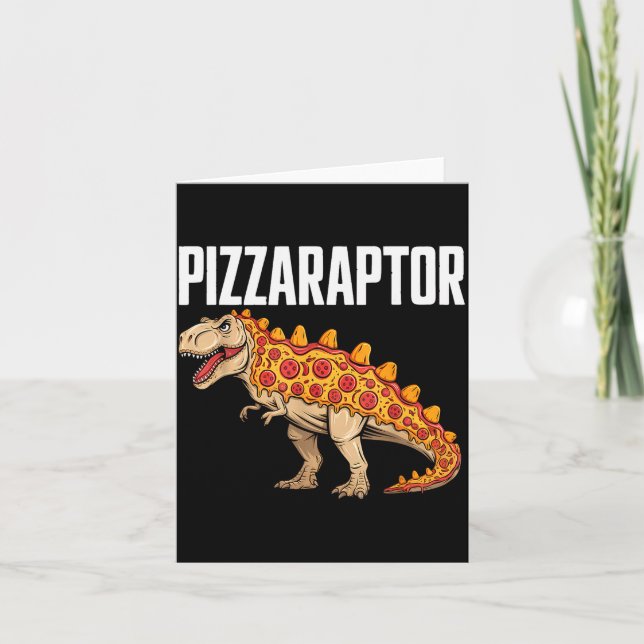 Zza T-rex Dino Fast Food Funny Zza Dinosaur  Kort (Framsida)