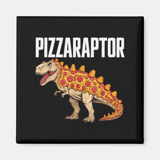 Zza T-rex Dino Fast Food Funny Zza Dinosaur  Magnet (Framsidan)
