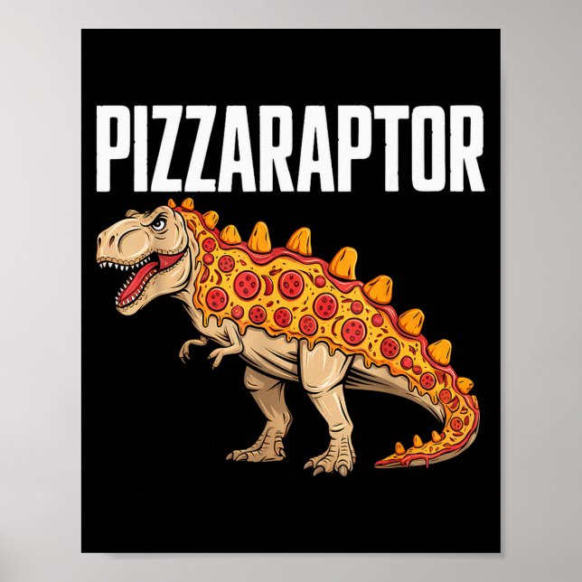 Zza T-rex Dino Fast Food Funny Zza Dinosaur  Poster (Framsidan)