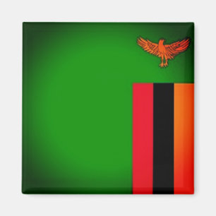 zZM001 ZAMBIA Flagga, Afrika, Fridge Magnet