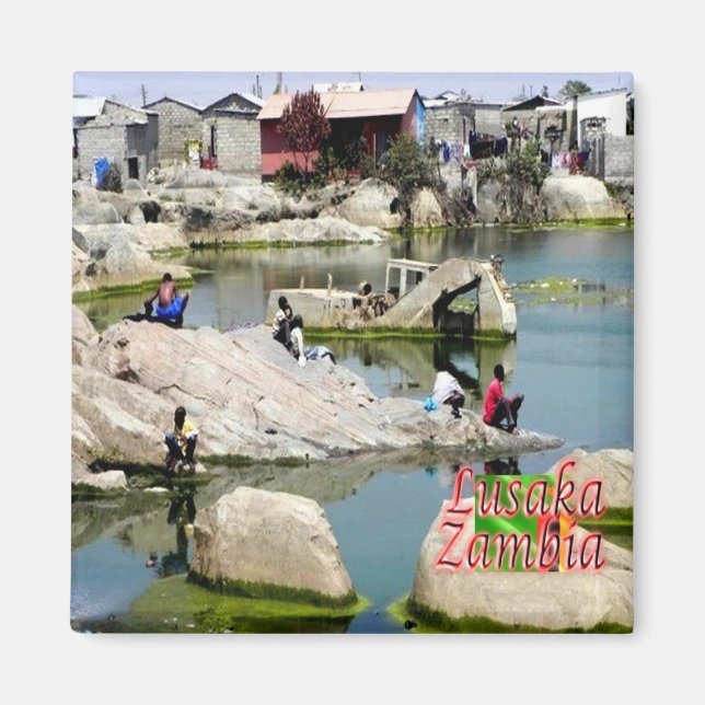 zZM005 LUSAKA, Zambia, Afrika, Fridge Magnet (Framsidan)