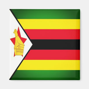 zZW001 ZIMBABWE, Flagga, Afrika, Fridge Magnet