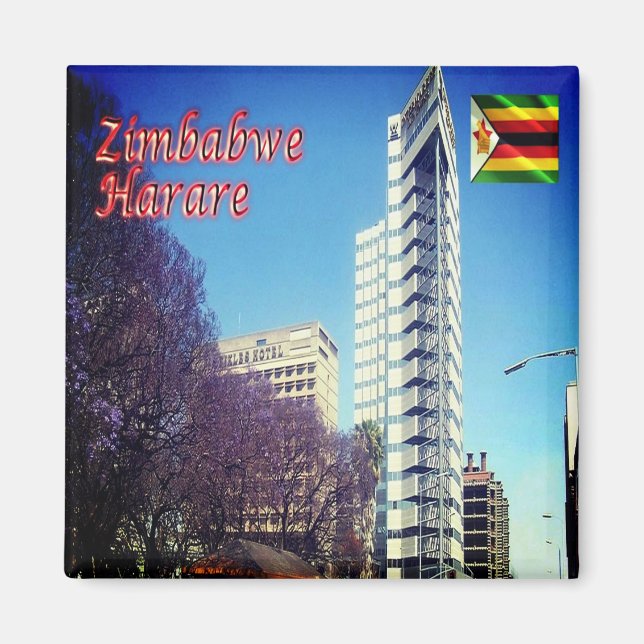 zZW013 HARARE, Zimbabwe, Afrika, Fridge Magnet (Framsidan)