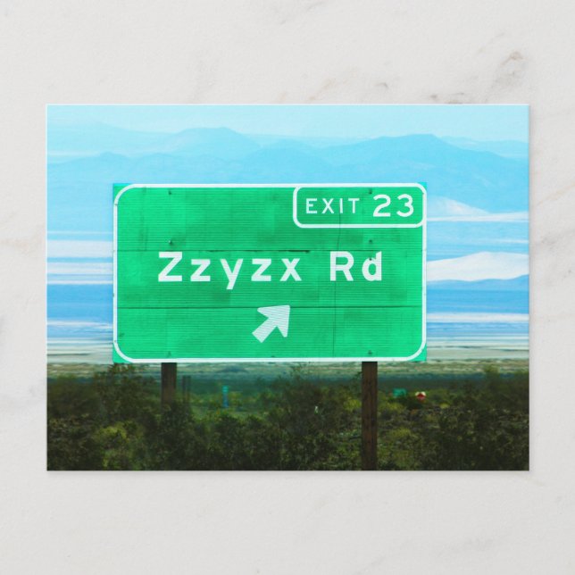 ZZYZX RD VYKORT (Framsida)