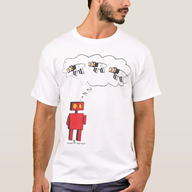 zzzzZZ som räknar robotfår Tee Shirt (Framsida)